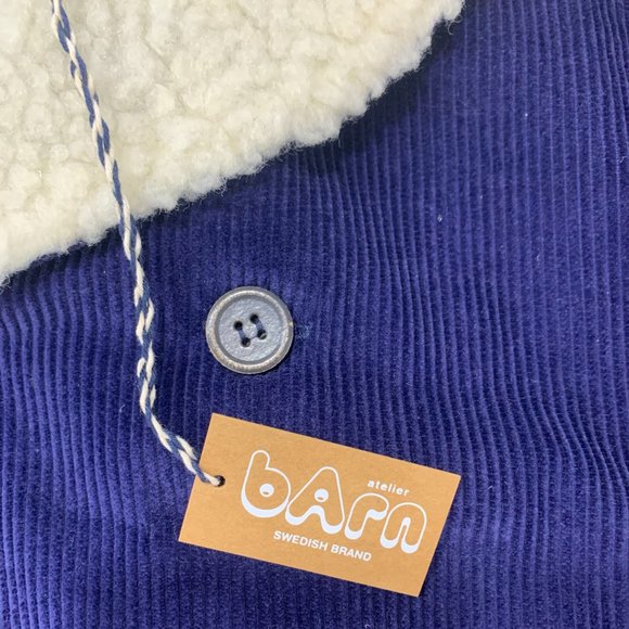 ATELIER BARN NAVY VELVET BOYJACKET , COTTON & ANGORA , MADE IN FRANCE - Picture 4 of 5